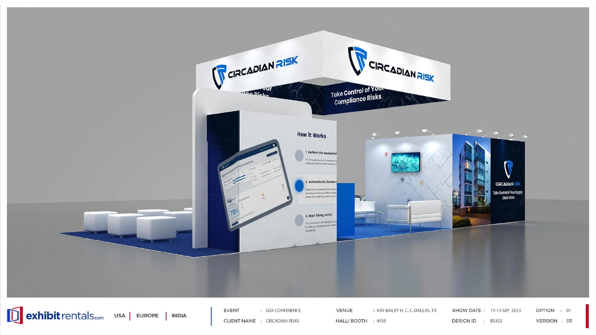 20x40 Île booth design by Exhibit-Rentals